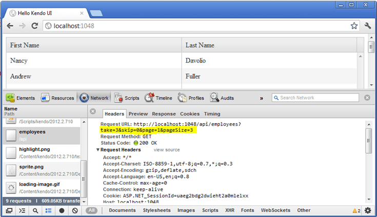 Kendo UI for jQuery grid-preview-server-paging-broken-dev-tools