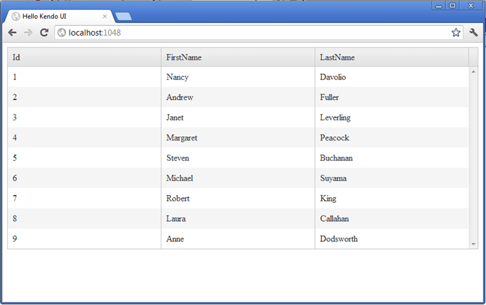 Kendo UI for jQuery kendo-grid-preview
