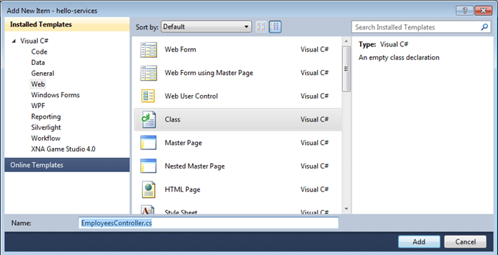 Kendo UI for jQuery Employees Controller