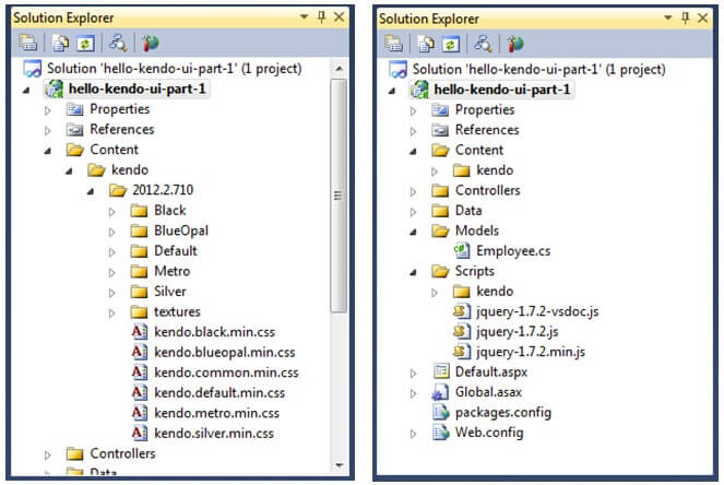 Kendo UI for jQuery solution-explorer-content