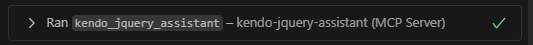 MCP Server uses Kendo UI jQuery AI Coding Assistant in VS Code