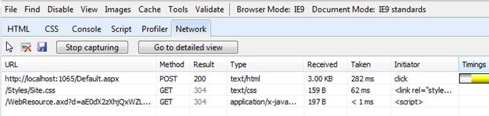 Kendo UI for jQuery Network Traffic For A Post