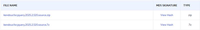 Download the Kendo UI for jQuery Source Code