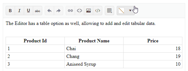 Editor Change Cell Background Color