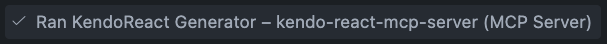 MCP Server uses Kendo UI Generator in VS Code