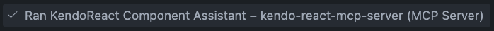 MCP Server uses Kendo UI Assistant in VS Code