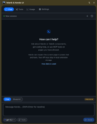 Telerik & Kendo UI WebMCP browser extension
