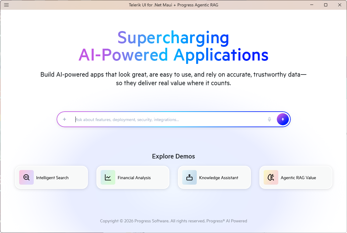 Telerik UI for .NET MAUI Progress Agentic RAG
