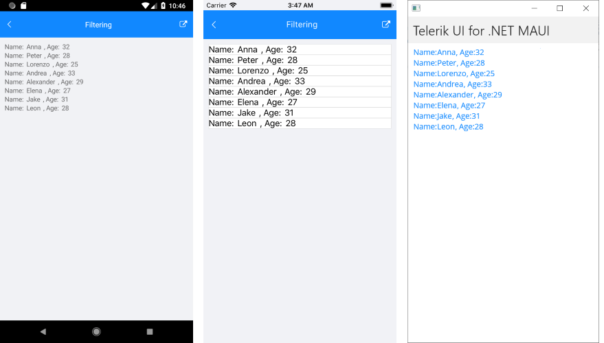 .NET MAUI ListView Filtering
