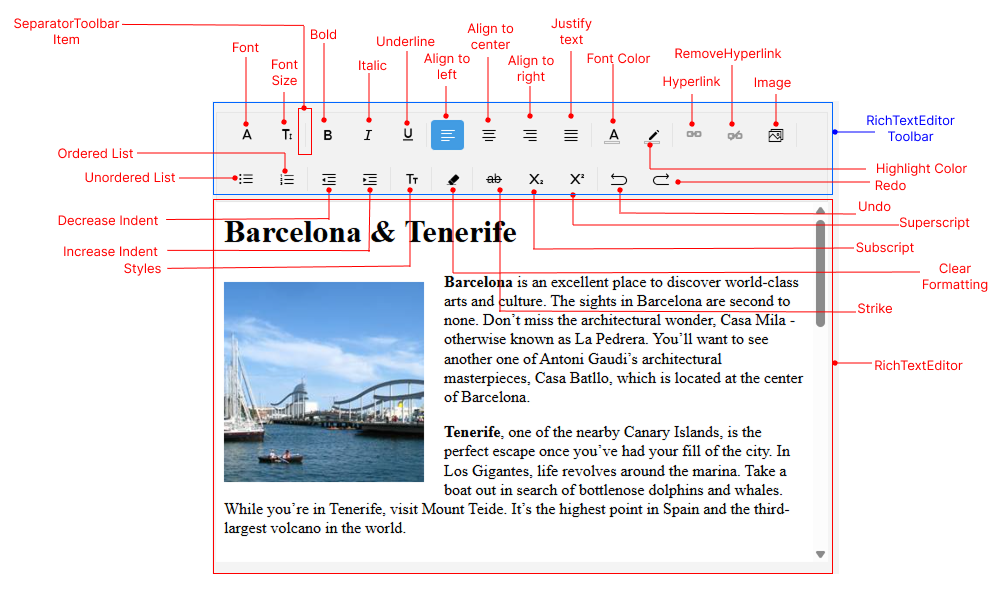 RichTextEditor Visual Structure