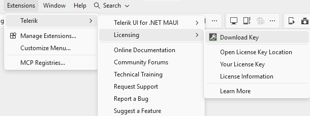 .NET MAUI VS Extension License Key