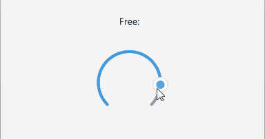 Telerik CircularSlider for .NET MAUI Drag Mode Free