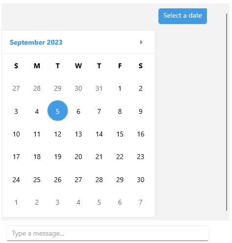 .NET MAUI Chat DatePicker Select Date