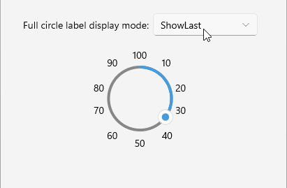 Telerik CircularSlider for .NET MAUI Full Circle Label Display Mode