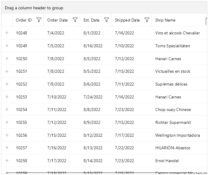 DataGrid Toggle Row Details Column