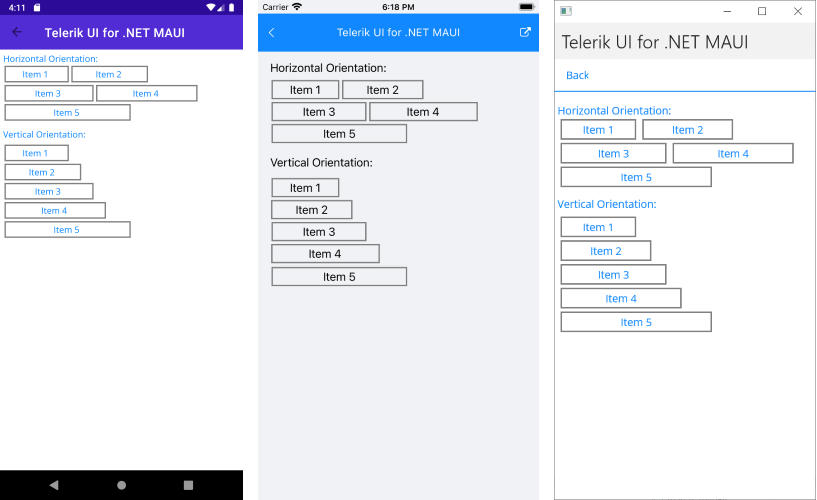 .NET MAUI WrapLayout Orientation