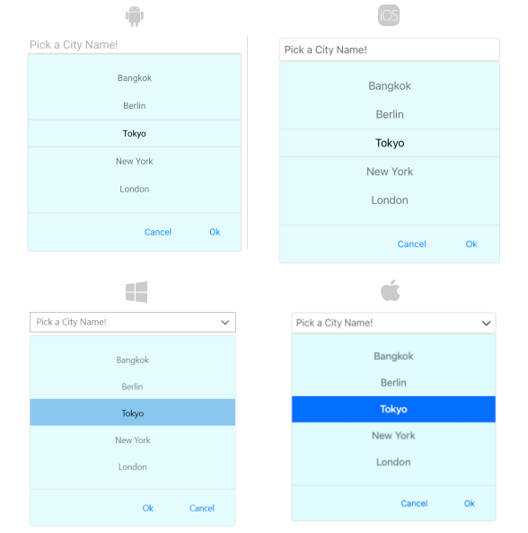 ListPicker DropDown Style