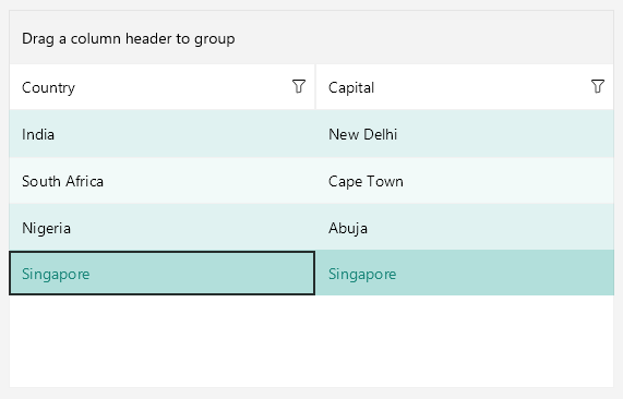 Styling rows and selected row of the Telerik UI for .NET MAUI DataGrid