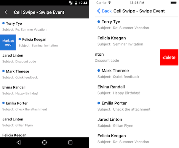 .NET MAUI ListView Cell Swipe