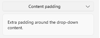.NET MAUI DropDownButton DropDown Content Padding