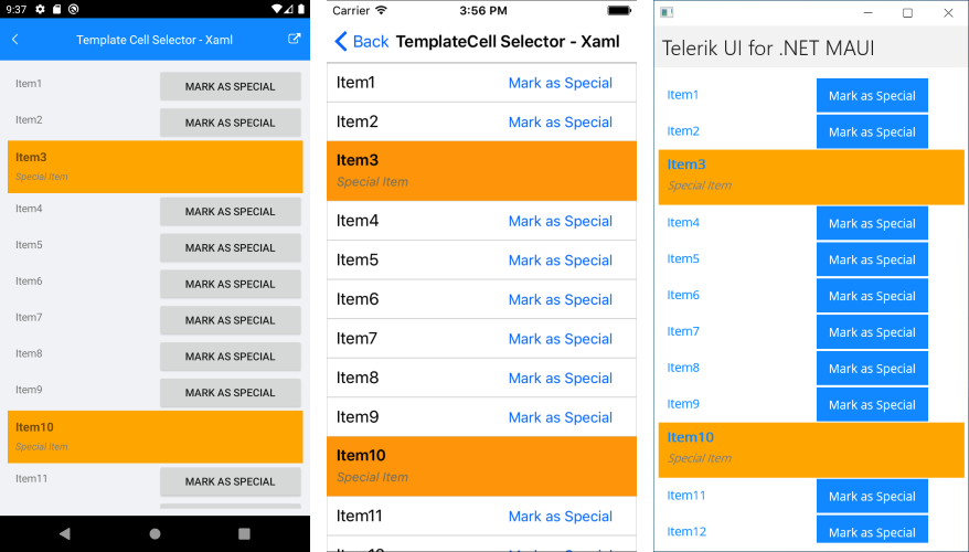 .NET MAUI ListView ItemTemplateSelector