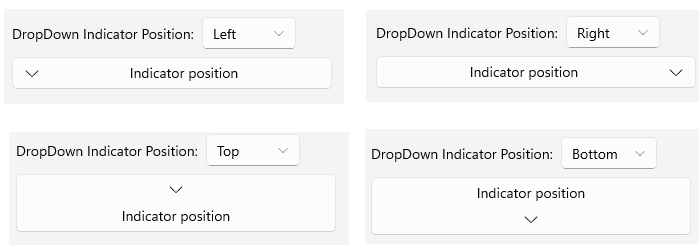 .NET MAUI DropDownButton Indicator Position