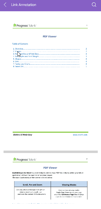 .NET MAUI PDF Viewer Link Annotation