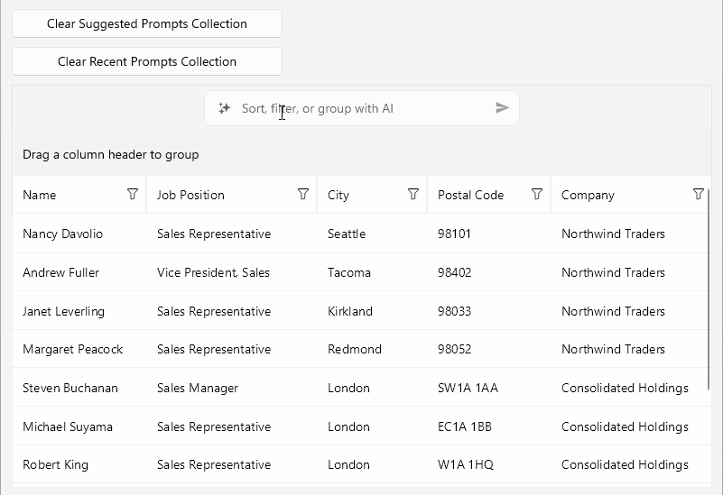.NET MAUI DataGrid Configuration AI Assistant