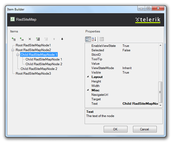 RadSiteMap Item Builder