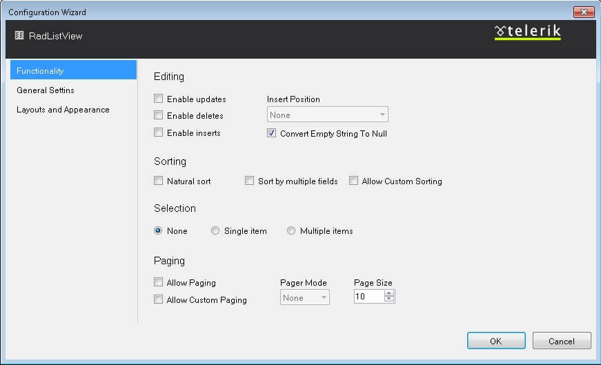 Functionality Window