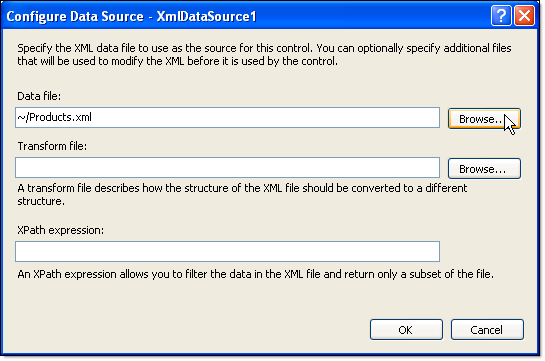 Selecting the XML File
