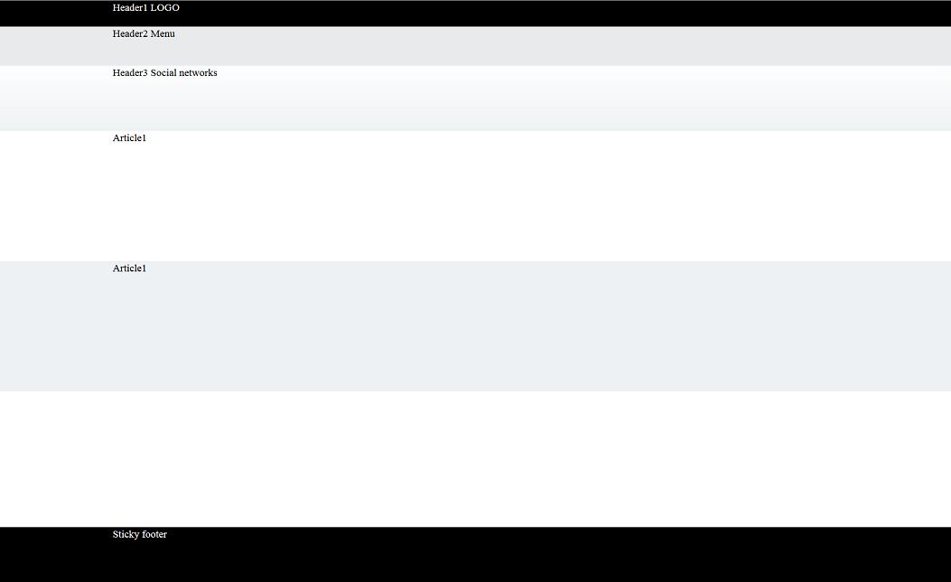 sticky header footer