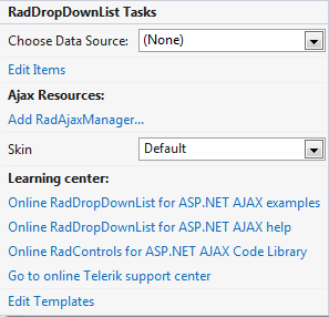 dropdownlist designtime smarttagunbound