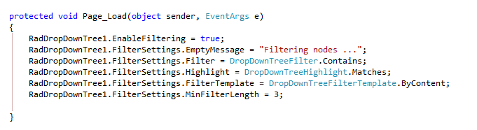 dropdpwntree server side filtering