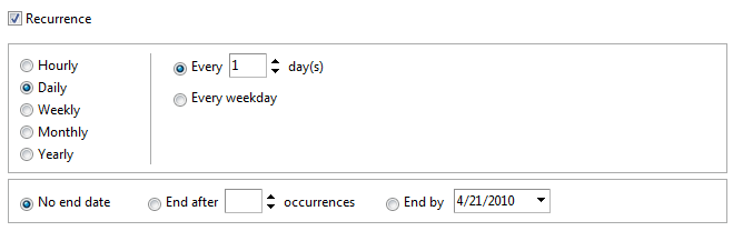 Recurrence Editor