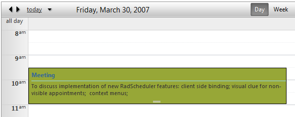appointment template with plain text description