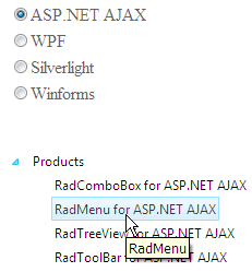 RadTreeView WCF Web Service Result