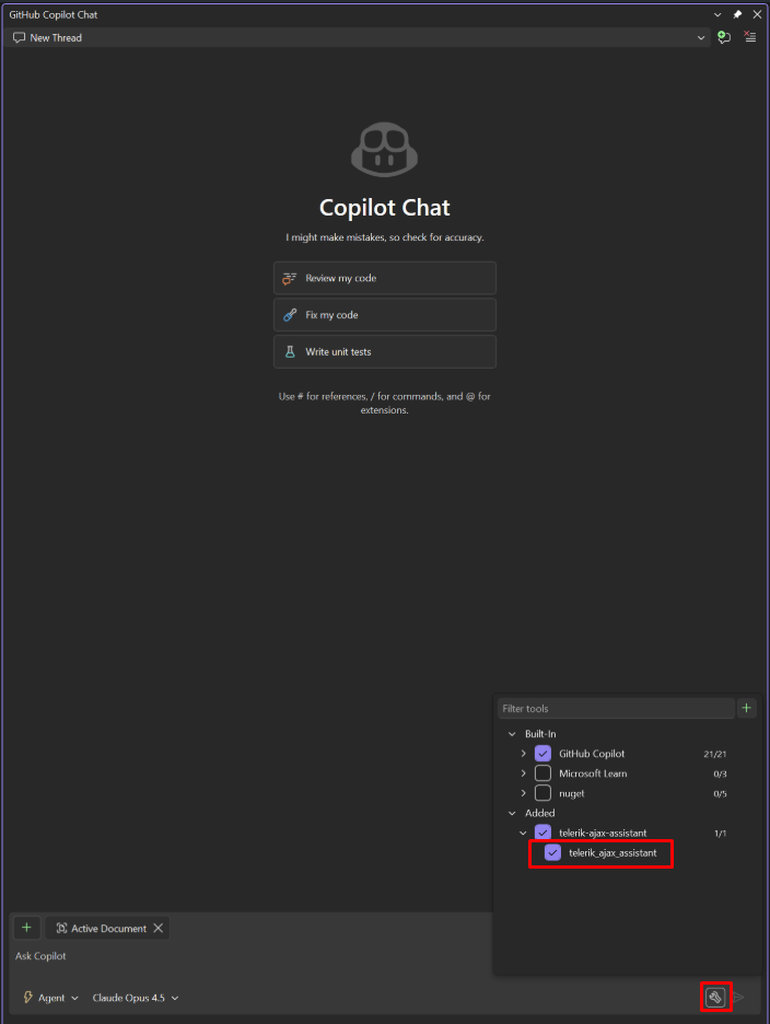 Enable MCP Server tools in Visual Studio
