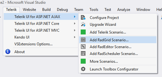 Scenario Wizard Menu