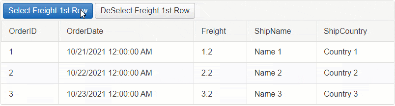 Select/Deselect a Cell on Server Side