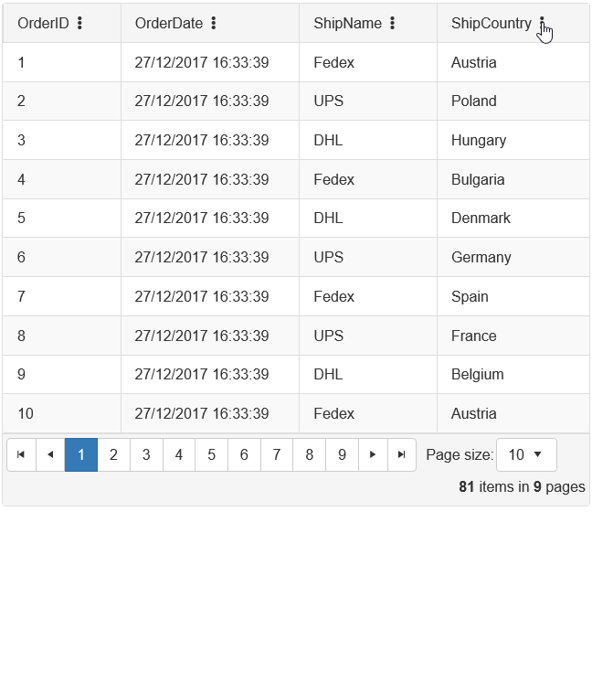 Include only displayed list options