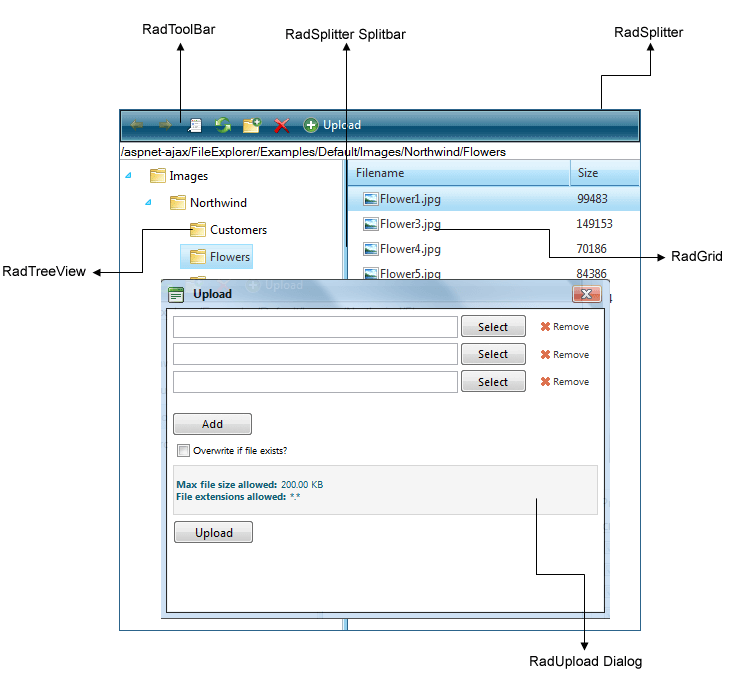 RadFileExplorer's scheme
