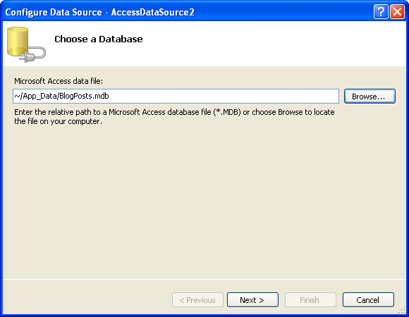 Choose a database
