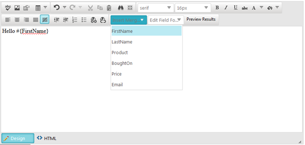 Adding a MailMerge Field