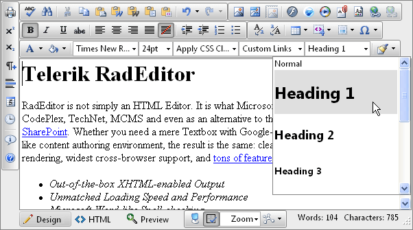 Format Block tool
