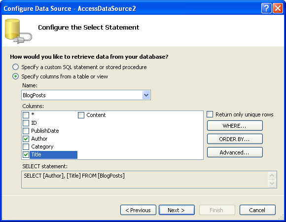 Configure Select