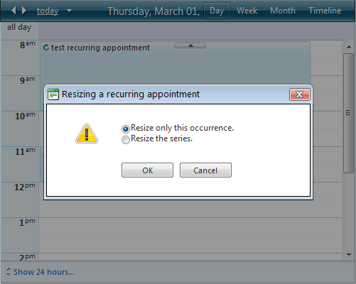 Resize Occurence