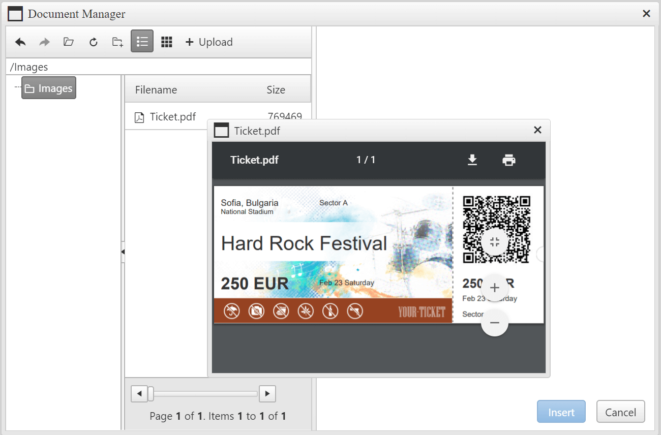 Document Manager PDF Preview