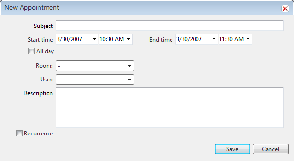 description field