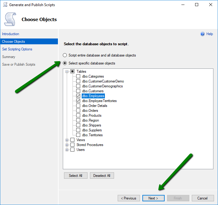 GenerateAndPublishScriptsDialog-ChooseObjects